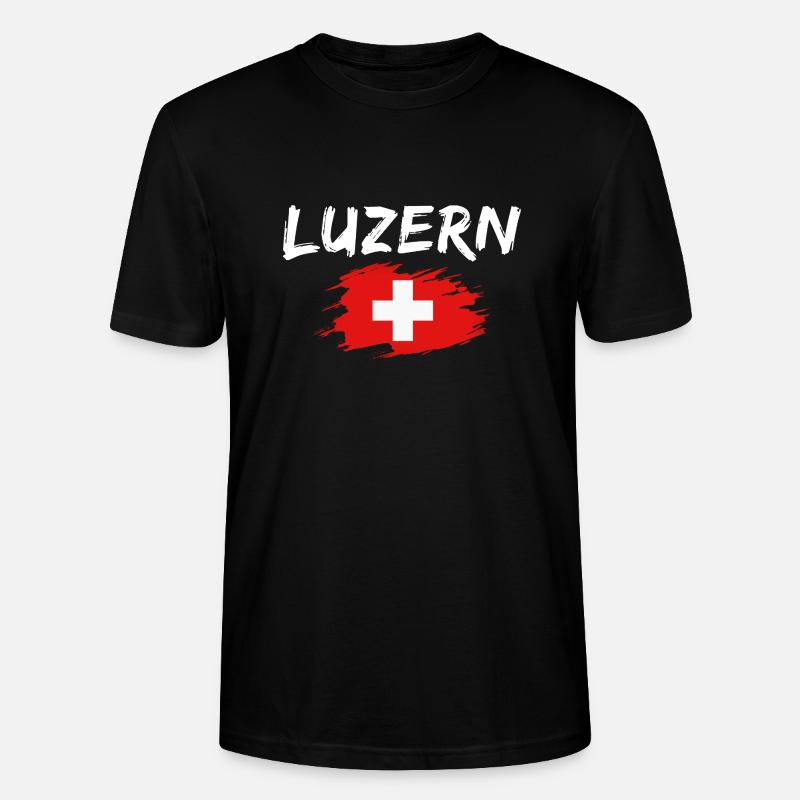 Lucerne Suisse Drapeau - T-shirt bio CRAFTER Stanley Stella Unisexe - noir