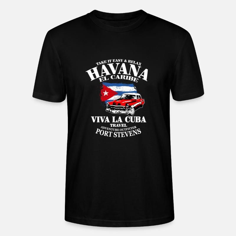 Havana - Cuba Flag - T-shirt bio CRAFTER Stanley Stella Unisexe - noir