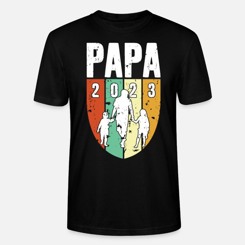 DAD SINCE 2023 - Stanley/Stella CRAFTER Unisex Organic T-Shirt - black