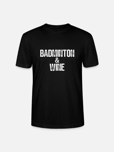 Badminton und Wein - Stanley/Stella Unisex Bio-T-Shirt CRAFTER - Schwarz