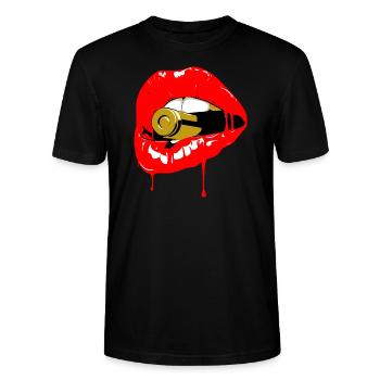 Eat the Bullet - Stanley/Stella CRAFTER Unisex Organic T-Shirt - black - Front - Alina (178cm) & Michal (187cm)