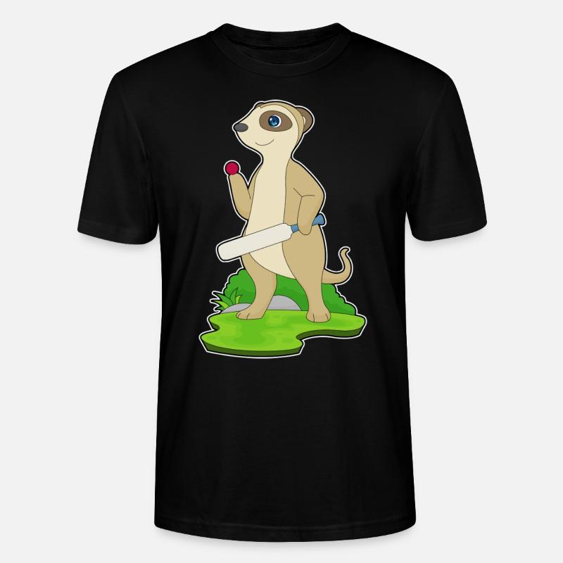 Suricate Cricket Battes de cricket - T-shirt bio CRAFTER Stanley Stella Unisexe - noir
