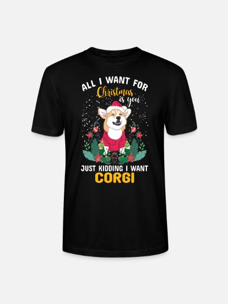 Corgi Christmas - Stanley/Stella Unisex Bio-T-Shirt CRAFTER - Schwarz