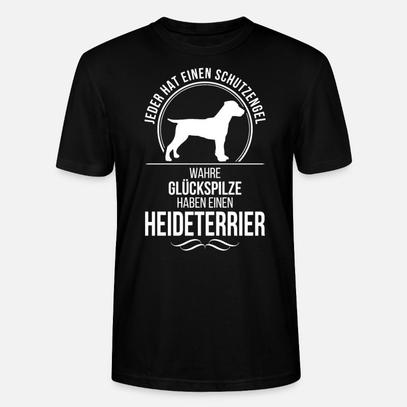 HEIDETERRIER Schutzengel Hunde Spruch Wilsigns - Stanley/Stella Unisex Bio-T-Shirt CRAFTER - Schwarz