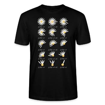 Daisy Il m’aime Il ne m’aime pas - T-shirt bio CRAFTER Stanley Stella Unisexe - noir - Devant - Alina (178cm) & Michal (187cm)