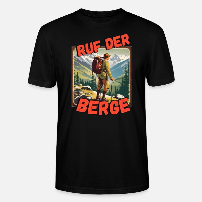 Ruf der Berge ...Wanderung - Stanley/Stella Unisex Bio-T-Shirt CRAFTER - Schwarz