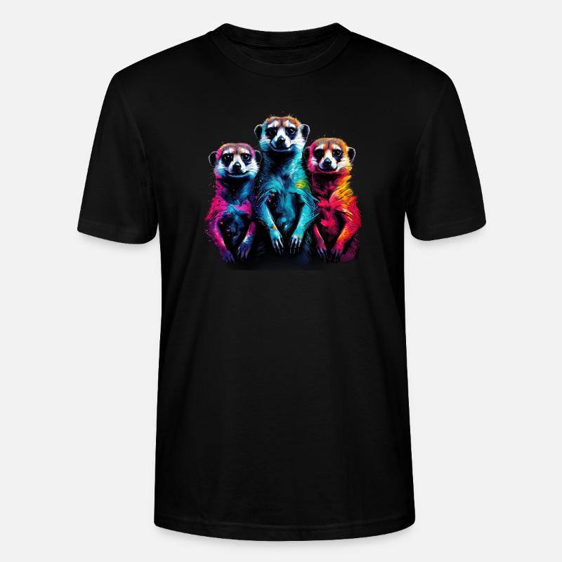Erdmännchen-Freunde - Stanley/Stella Unisex Bio-T-Shirt CRAFTER - Schwarz