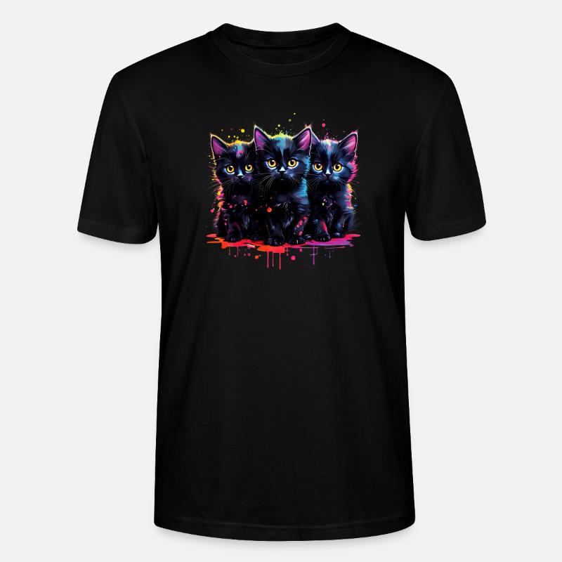 Trois chatons - T-shirt bio CRAFTER Stanley Stella Unisexe - noir