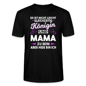 Königin und Mama - Stanley/Stella Unisex Bio-T-Shirt CRAFTER - Schwarz - Vorne - Alina (178cm) & Michal (187cm)