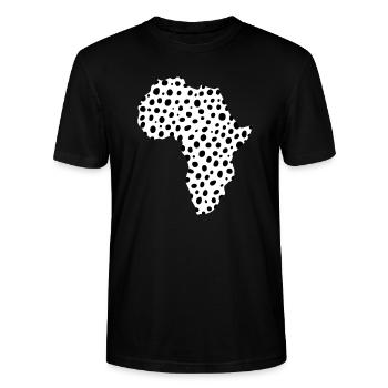 AFRICA - continent of cheetahs pattern - Stanley/Stella CRAFTER Unisex Organic T-Shirt - black - Front - Alina (178cm) & Michal (187cm)