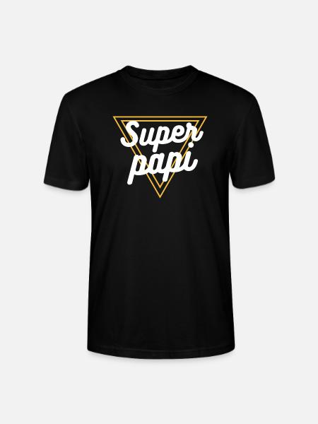 Super papi. Cadeau Papi Famille - T-shirt bio CRAFTER Stanley Stella Unisexe - noir