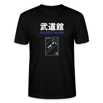 SONY Boodo Khan walkman, the legendary - Stanley/Stella CRAFTER Unisex Organic T-Shirt - black - Front - Alina (178cm) & Michal (187cm)