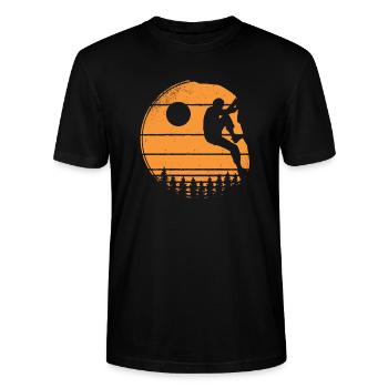Klettern Boulder Bouldern Bergsteiger - Stanley/Stella Unisex Bio-T-Shirt CRAFTER - Schwarz - Vorne - Alina (178cm) & Michal (187cm)
