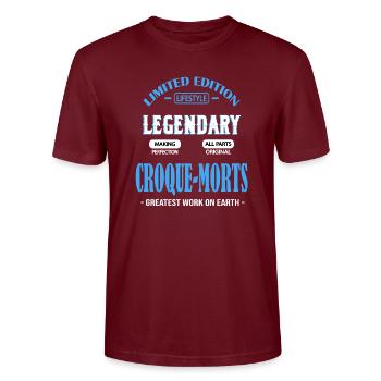 BEST-SELLING 🌟🌟 UNDERTAKER - Stanley/Stella CRAFTER Unisex Organic T-Shirt - burgundy - Front - Alina (178cm) & Michal (187cm)