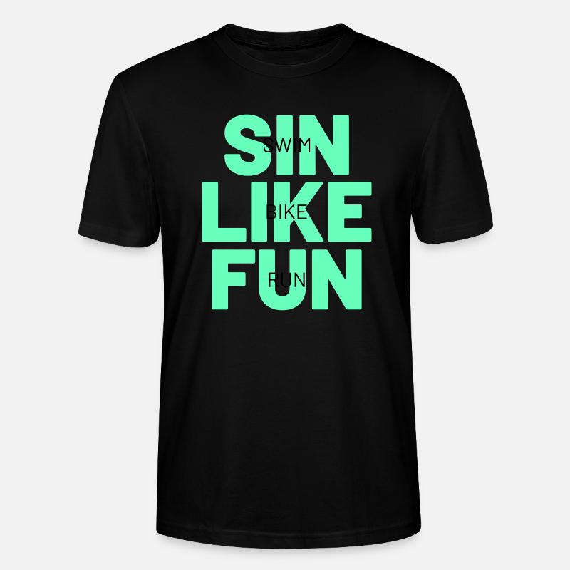 TRIATHLON sin like fun - Stanley/Stella Unisex Bio-T-Shirt CRAFTER - Schwarz