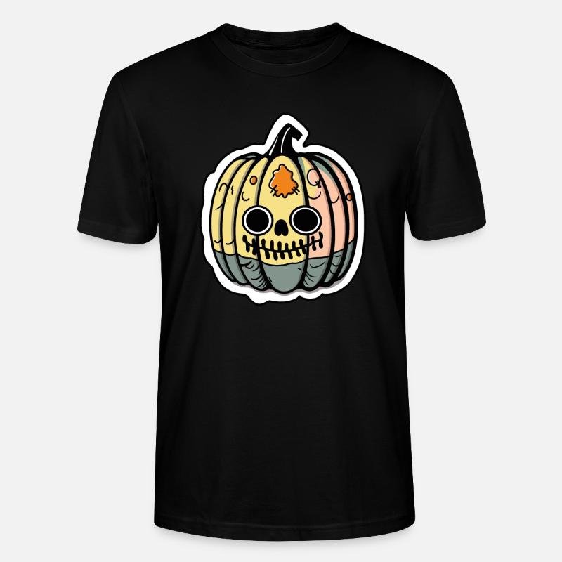 Kürbis Patchwork Halloween - Stanley/Stella Unisex Bio-T-Shirt CRAFTER - Schwarz