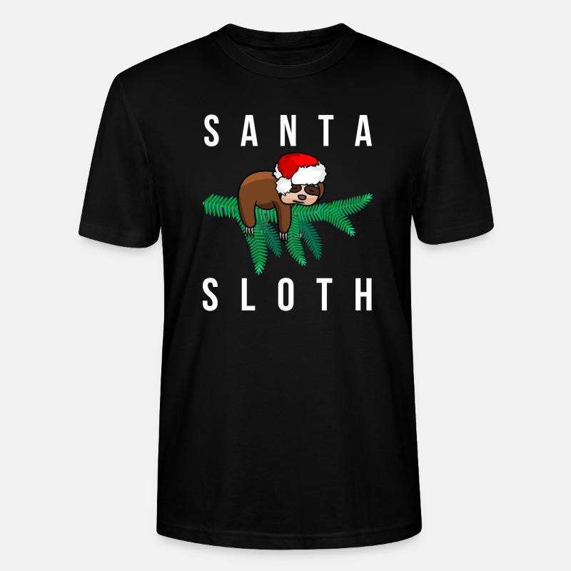 Weihnachtsmann Faultier Weihnachtsgeschenk - Stanley/Stella Unisex Bio-T-Shirt CRAFTER - Schwarz