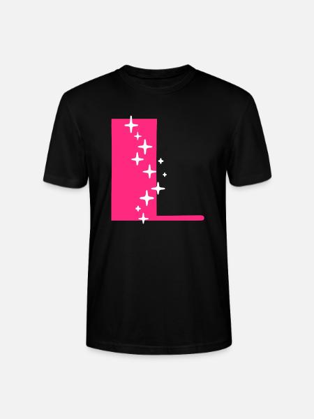Letter L Glitter - Stanley/Stella CRAFTER Unisex Organic T-Shirt - black