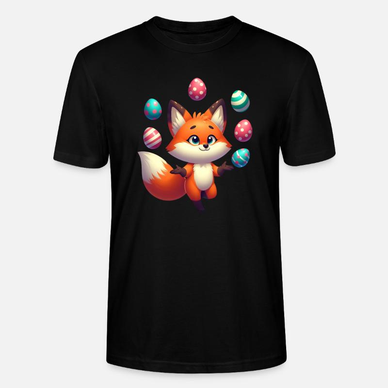 Jonglierender Rotfuchs mit Ostereiern - Stanley/Stella Unisex Bio-T-Shirt CRAFTER - Schwarz