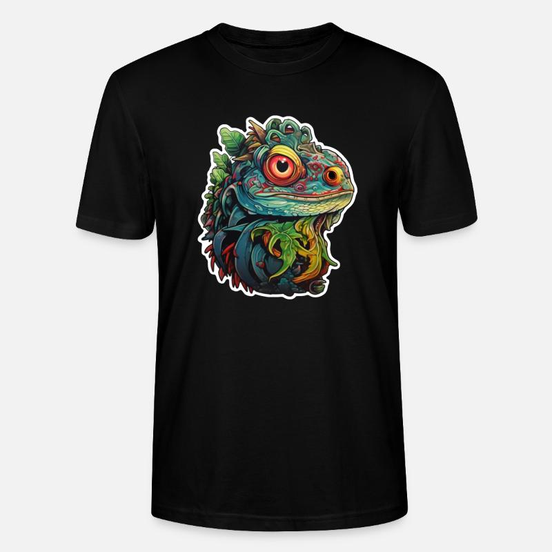 Echsenkopf im Dschungel - Stanley/Stella Unisex Bio-T-Shirt CRAFTER - Schwarz