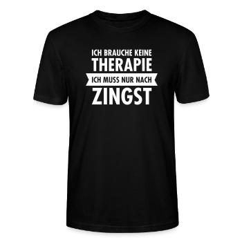 Therapie - Zingst - Stanley/Stella Unisex Bio-T-Shirt CRAFTER - Schwarz - Vorne - Alina (178cm) & Michal (187cm)