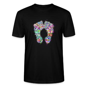 Füsse Fußabdrücke hell glühend - Stanley/Stella Unisex Bio-T-Shirt CRAFTER - Schwarz - Vorne - Alina (178cm) & Michal (187cm)