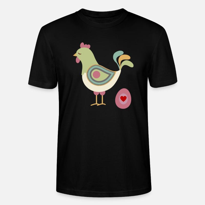 Chicken with easter egg - Stanley/Stella CRAFTER Unisex Organic T-Shirt - black