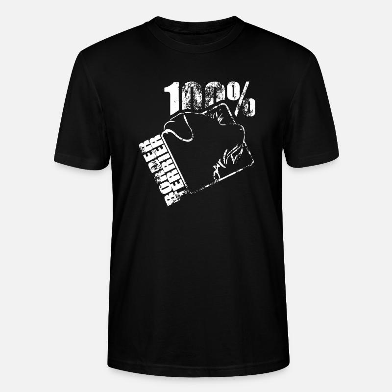 BORDER TERRIER 100 - Stanley/Stella CRAFTER Unisex Organic T-Shirt - black