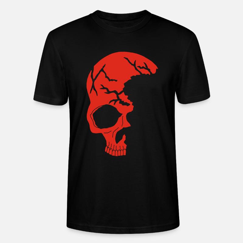 Roter Halbschädel - Stanley/Stella Unisex Bio-T-Shirt CRAFTER - Schwarz