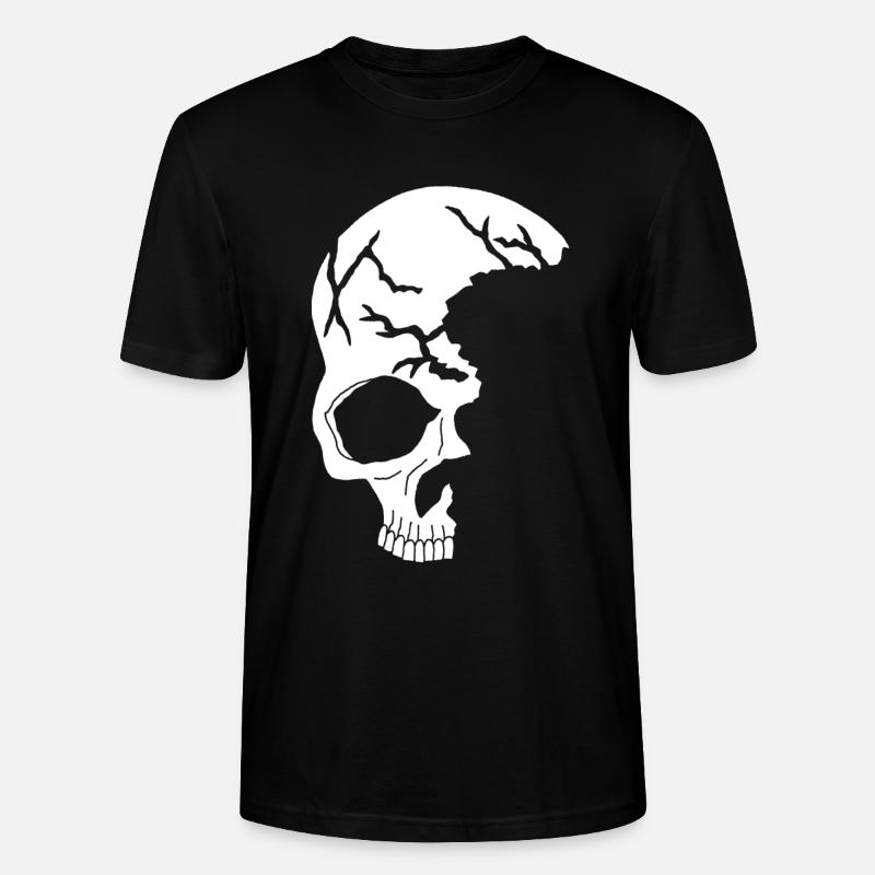 weißer Halbschädel - Stanley/Stella Unisex Bio-T-Shirt CRAFTER - Schwarz