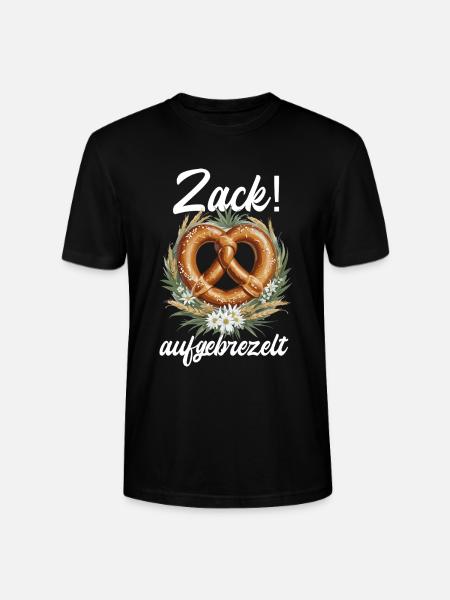 Traditional Pretzel Zack Dressed Up Dirndl - Stanley/Stella CRAFTER Unisex Organic T-Shirt - black