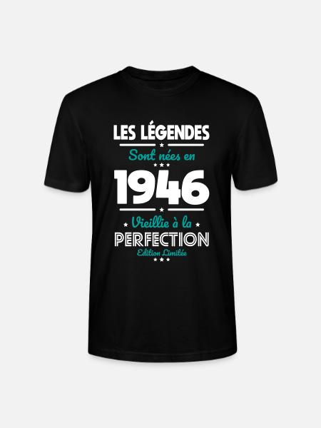 1946 – Legends – Perfekt gereift - Stanley/Stella Unisex Bio-T-Shirt CRAFTER - Schwarz