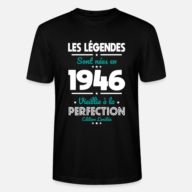 1946 – Legends – Perfekt gereift - Stanley/Stella Unisex Bio-T-Shirt CRAFTER - Schwarz