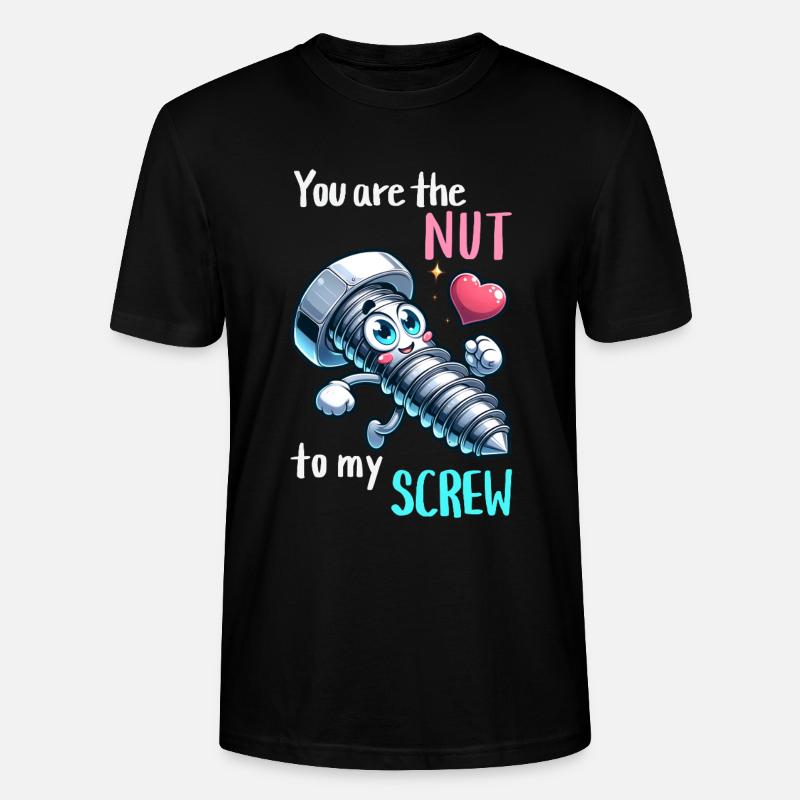 Funny Screwing Nut Pair Design - Stanley/Stella CRAFTER Unisex Organic T-Shirt - black