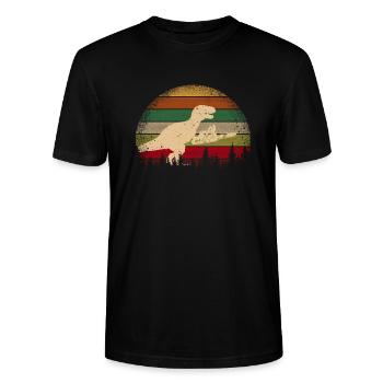 HOLZ SÄGE KETTENSÄGE GESCHENK WALD FÖRSTER BERUF - Stanley/Stella Unisex Bio-T-Shirt CRAFTER - Schwarz - Vorne - Alina (178cm) & Michal (187cm)