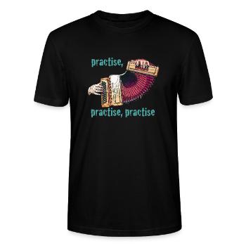 boîte de pratique - T-shirt bio CRAFTER Stanley Stella Unisexe - noir - Devant - Alina (178cm) & Michal (187cm)