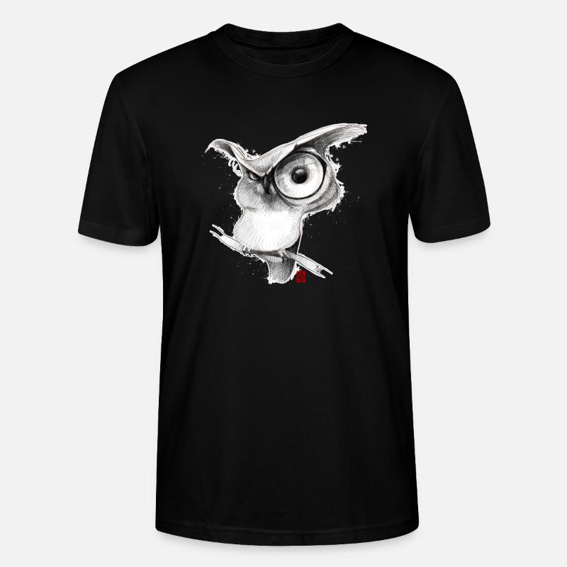 Skizzenhafte Eule - Stanley/Stella Unisex Bio-T-Shirt CRAFTER - Schwarz