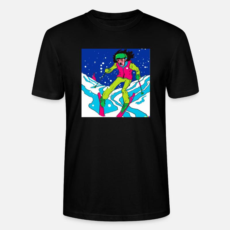 Skier auf Talabfahrt - Stanley/Stella Unisex Bio-T-Shirt CRAFTER - Schwarz