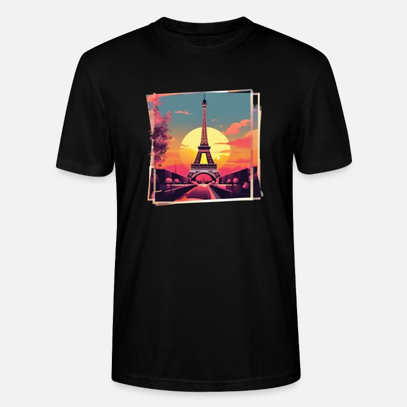 Tour Eiffel - T-shirt bio CRAFTER Stanley Stella Unisexe - noir