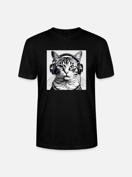 Mietzekatze mag Musik - Stanley/Stella Unisex Bio-T-Shirt CRAFTER - Schwarz