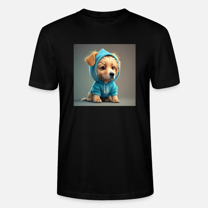 Hund mit blauer Kapuze - Stanley/Stella Unisex Bio-T-Shirt CRAFTER - Schwarz