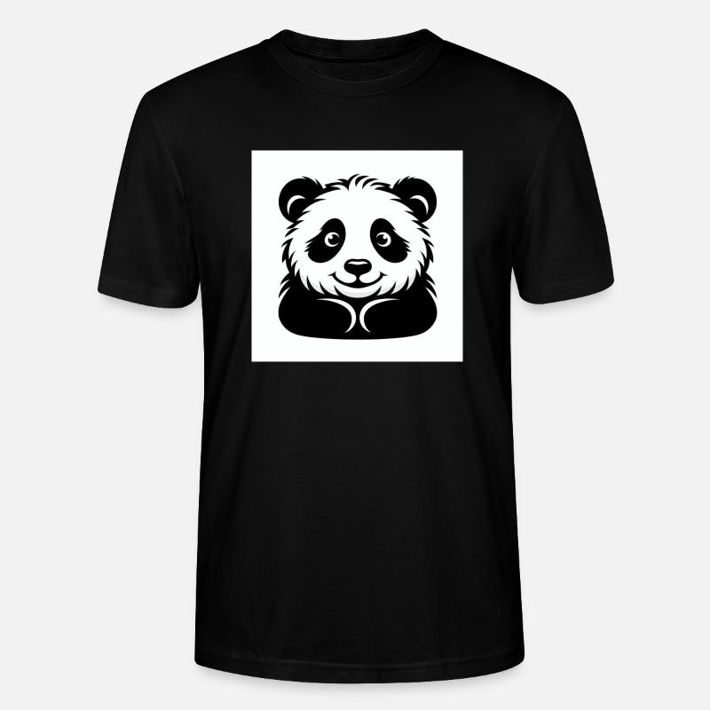 Ours panda joyeux - T-shirt bio CRAFTER Stanley Stella Unisexe - noir