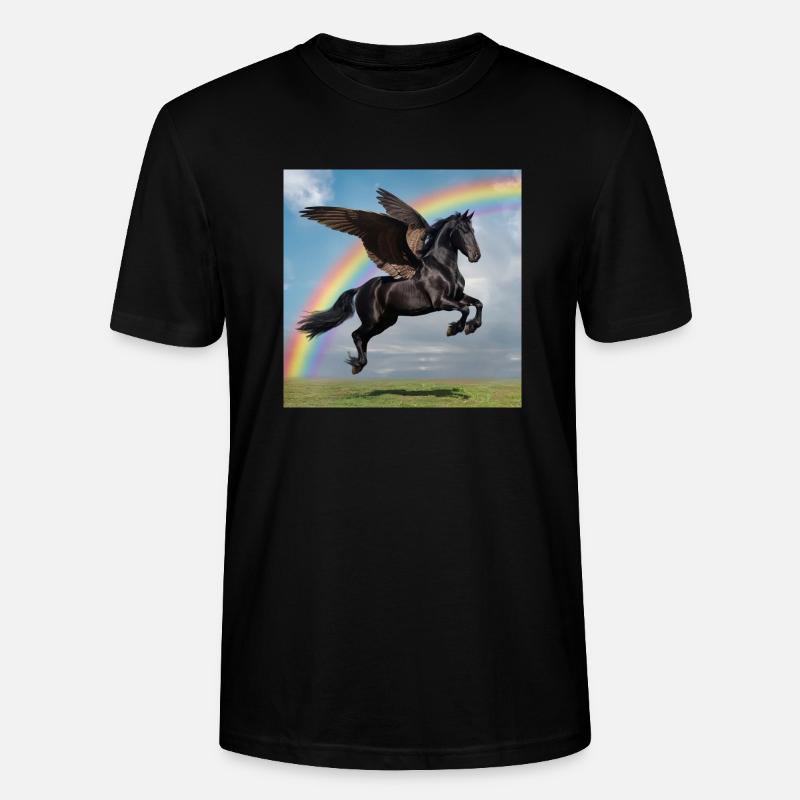 Rainbow Pegasus - Stanley/Stella Unisex Bio-T-Shirt CRAFTER - Schwarz
