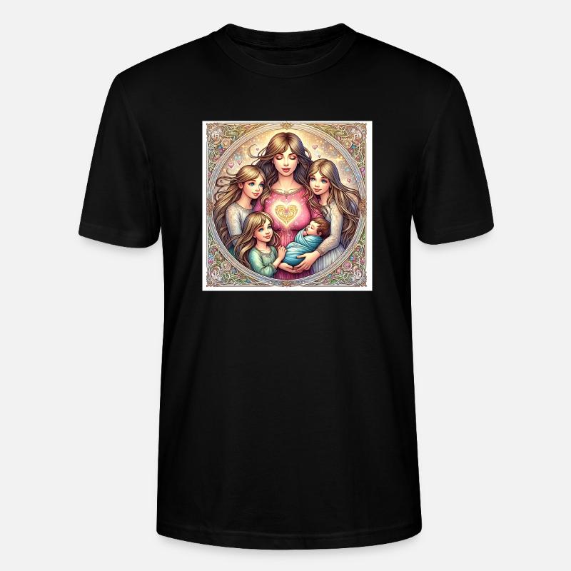 Mama mit 4 Kindern - Stanley/Stella Unisex Bio-T-Shirt CRAFTER - Schwarz