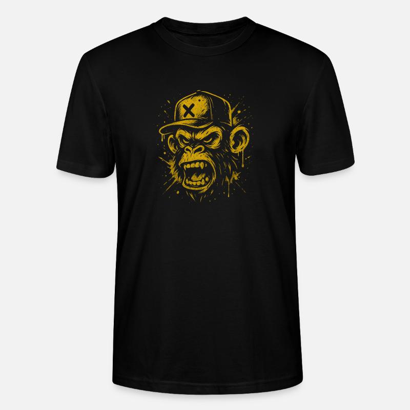brüllender Affe - Stanley/Stella Unisex Bio-T-Shirt CRAFTER - Schwarz