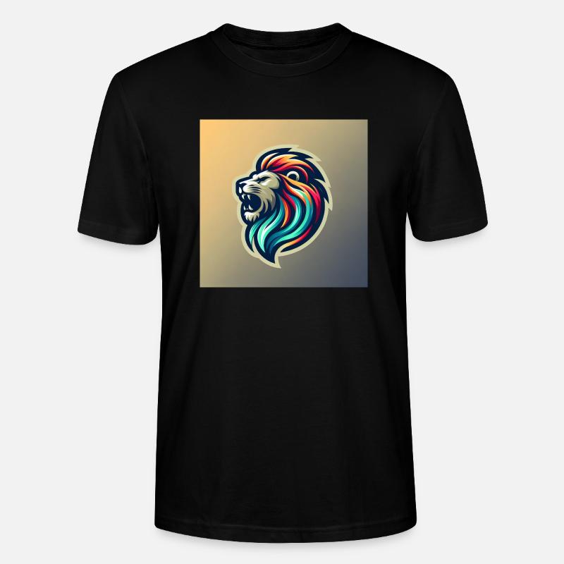 Farbiger Löwe mit Stil - Stanley/Stella Unisex Bio-T-Shirt CRAFTER - Schwarz