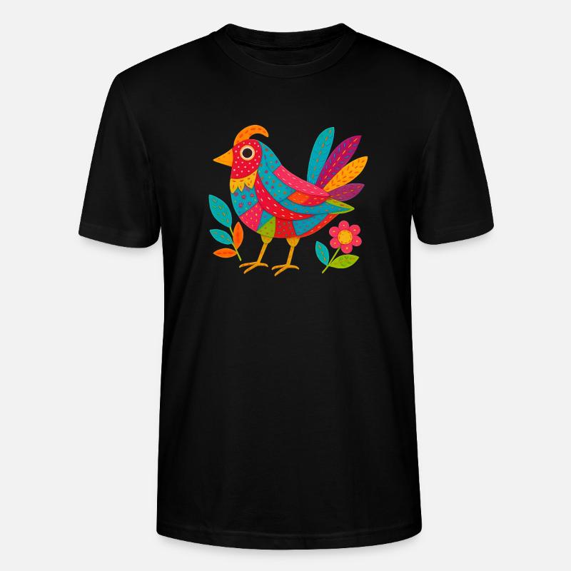Patchwing – The Fabric Feather Bird - Stanley/Stella CRAFTER Unisex Organic T-Shirt - black