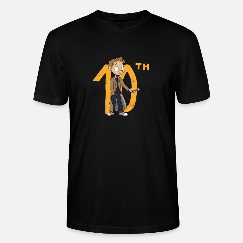 Der 10. Doktor, Chibi-Version - Stanley/Stella Unisex Bio-T-Shirt CRAFTER - Schwarz