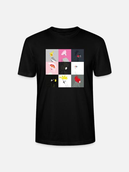 Cockatoo tile portraits - Stanley/Stella CRAFTER Unisex Organic T-Shirt - black