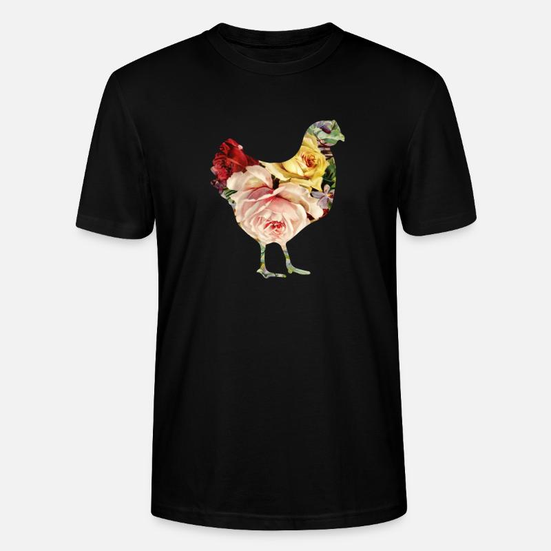 poulet fleur - T-shirt bio CRAFTER Stanley Stella Unisexe - noir
